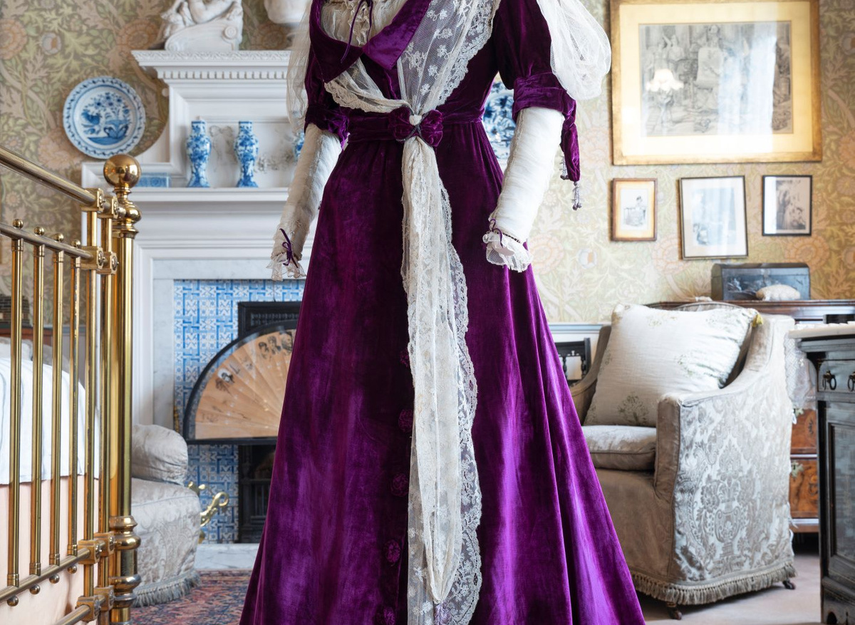 The dresses at the 'Out Shopping' Exhibition after conservation