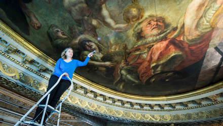 Kate Frame at HRP with Rubens mural wall painting credit HRP.jpg