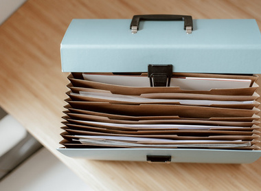 briefcase with folders